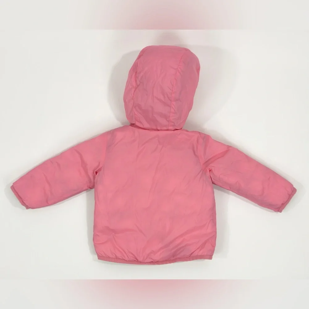 Okie Dokie Girl 18mos Jacket Pink Stars Celestial Quilted Reversible Hood Puffer